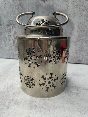 Illuminations Silver Snowflake Small Lantern 6” Candle Tea lights Decor